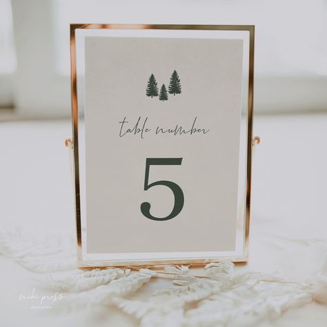 Forest Wedding Table, Forest Wedding Decor, Forest Wedding Decorations, Pine Tree Wedding, All Background, Numbers Template, Wedding Table Numbers Printable, Number Templates, Forest Core