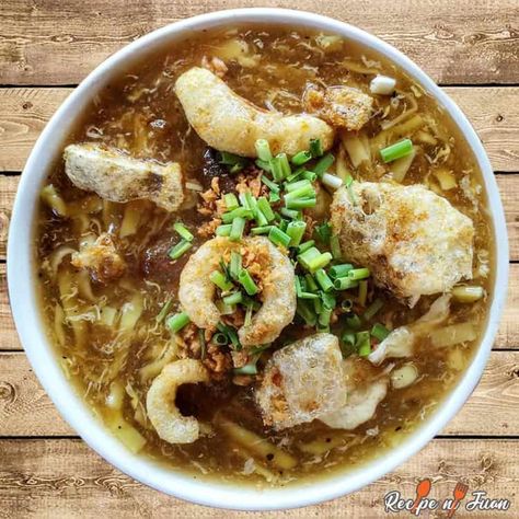 Pancit Lomi Recipe (Lomi Batangas) Lomi Batangas, Pancit Lomi, Lomi Recipe, Pancit Recipe, Street Food Design, Street Food Market, Fermented Cabbage, Asian Street Food, Filipino Recipes