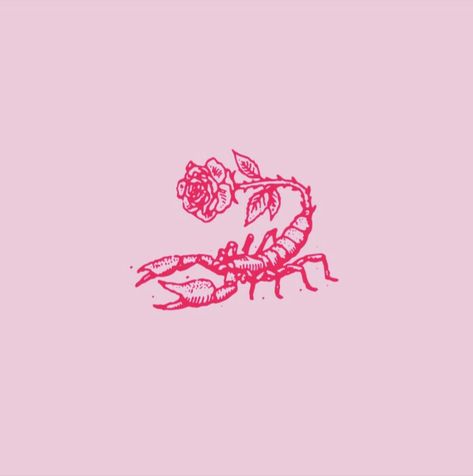 Scorpio Pink Aesthetic, Pink Scorpion Tattoo, Pink Scorpio Aesthetic, Scorpion Rose Tattoo, Pink Tattoo Aesthetic, Pink Scorpio, Scorpio Aesthetic, Heart Tattoo Ideas, Scorpio Art