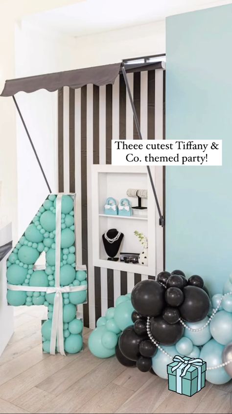 Tiffany Birthday Party Decorations, Breakfast At Tiffanys Birthday Theme, Tiffany Birthday Theme, Tiffany Blue Birthday Party, Tiffany Co Party Ideas, Tiffany Theme Party, Breakfast At Tiffanys Party Ideas, Tiffany Birthday Party, Tiffany Birthday