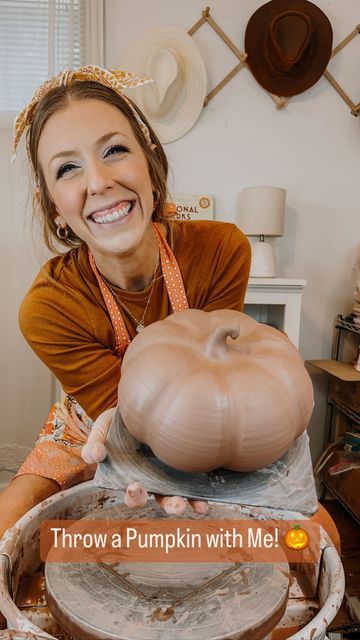 Alex | Autumn & Sage Pottery on Instagram: "Throw a pumpkin with me 🎃 Throwing pumpkins is challenging for me, but that’s why making them is such great practice! Creating closed round forms is hard but do you want to know what the great thing about practicing with pumpkins is? They don’t have to be perfect! The more funky they are, the more personality they have 🧡 • • • • • • • #pottery #potteryofinstagram #potteryprocess #potteryreels #potteryvideos #potterywheel #potterywheelthrowing #potter Wheel Thrown Pottery Pumpkins, Pottery How To Tutorials, Fall Ceramics Pottery, Fall Themed Pottery, Halloween Pottery Ideas Ceramics, Wheel Thrown Ornaments, Diy Ceramic Pumpkins, Pottery Wheel Projects Inspiration, Pumpkin Pottery Ideas