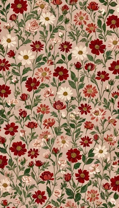 High Res Ipad Wallpaper, Aesthetic Wallpaper Flower Vintage, Floral Iphone Wallpaper Aesthetic, Red Floral Aesthetic, Red Floral Background, Vintage Floral Wallpaper, Floral Wallpaper Iphone, Vintage Flowers Wallpaper, Simple Phone Wallpapers