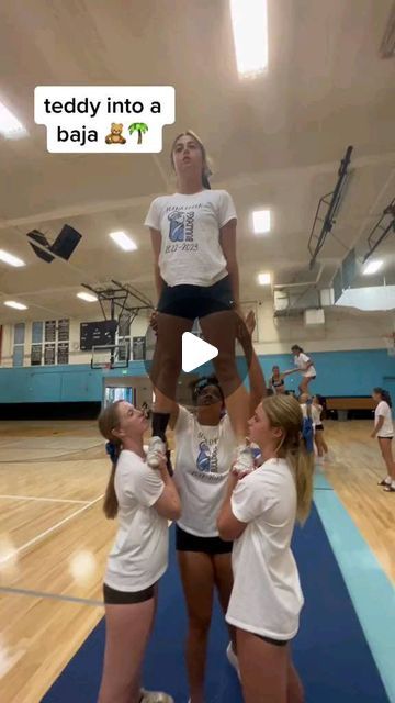 Cheerleading Fails, Easy Cheer Stunts, Cheer Stretches, Youth Cheerleading, Cool Cheer Stunts, Youth Cheer, Cheerleading Quotes, Cheer Routines, Allstar Cheerleading