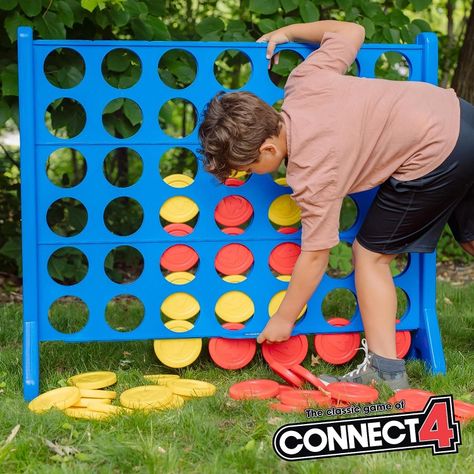 https://amzn.to/3Qpj8rA Giant Connect 4, Game Room Tables, Tailgate Parties, Connect Four, Connect 4, Giant Games, Outdoor Game, Challenging Games, Family Brand