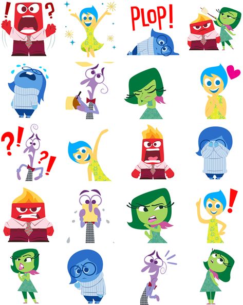 My Disney Life: Fun Find: Inside Out Emojis Drawing Disney, Inside Out Emotions, Animation Disney, Disney Inside Out, Images Disney, Mindy Kaling, Pixar Movies, Disney And Dreamworks, Disney Drawings