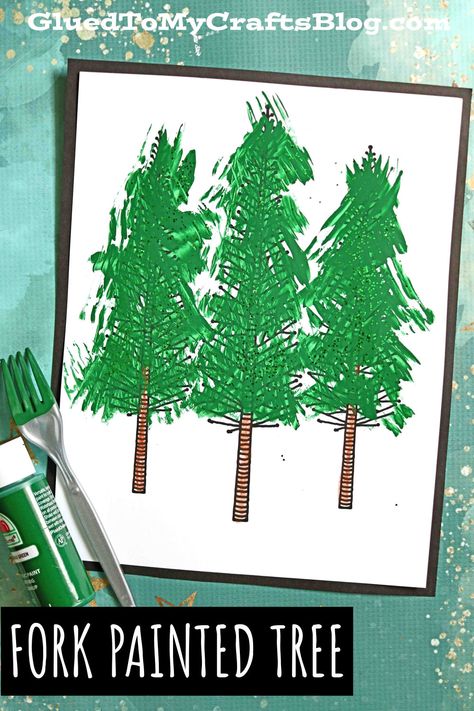 Forest Art For Preschoolers, Evergreen Crafts For Preschool, Pinecone Painting Preschool, Tree Themed Activities For Preschoolers, Learning About Trees Preschool, Forest Craft Preschool, Tree Art For Preschoolers, Nature Theme Crafts Preschool, Creative Curriculum Tree Study Activities