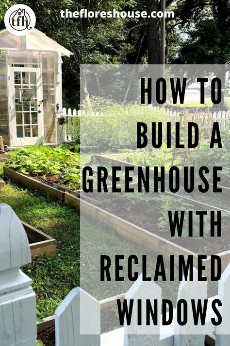 If you’re interested in building your own greenhouse but aren’t sure where to start, look no further than this guide on how to build the perfect DIY greenhouse with old windows and other recycled materials! #gardening #gardenprojects #gardendiy #upcycle #greenhouse Do It Yourself Greenhouse How To Build, Window Greenhouse Diy How To Build, Diy Outdoor Greenhouse Cheap, Repurposed Window Greenhouse Diy, Greenhouse Made Out Of Windows, Diy Greenhouse Recycled Materials, How To Build A Greenhouse Cheap, Diy Potting Shed Greenhouse, Simple Greenhouse Ideas