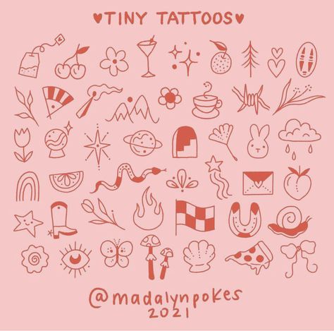 Stick And Poke Flash, Tiny Flash Tattoo, Tiny Cute Tattoos, Cute Flash Tattoos, Tattoo Designs Watercolor, Tattoo Designs Mandala, Tattoo Designs Geometric, Mandala Tattoo Designs, Doodles Cute