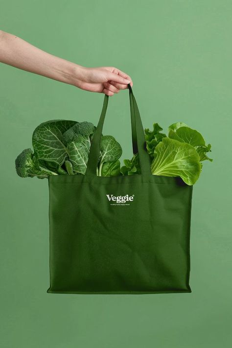 Food Supermarket, Food Mockup, Tote Bag Mockup, Green Tote Bag, Instagram Template Design, Green Tote, Bag Mockup, Eco Friendly Bags, Food Packaging Design