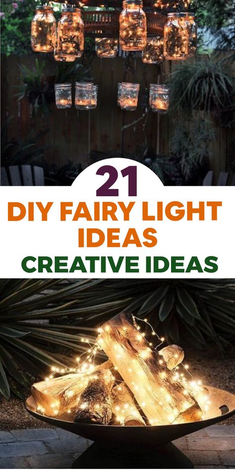 Create a whimsical atmosphere in your home and garden with these charming DIY fairy light concepts. Elevate your spaces with enchanting displays using simple string lights. Let the warm, inviting glow of fairy lights enchant you and those around you, bringing a touch of magic into your daily life. These inspirational ideas will help you craft a magical ambiance that sparks creativity and wonder wherever they're placed. Perfect for anyone looking to add a little sparkle to their surroundings with Fairy Light Ideas, Rustic Outdoor Dining Tables, Glass Jar Candle Holders, Christmas Cactus Propagation, Garden Hose Wreath, Fairy Lights Diy, Mason Jar Fairy Lights, Can Lanterns, Outdoor Fairy Lights