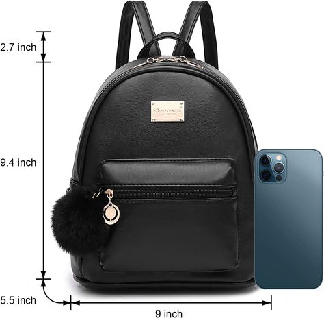 Amazon.com: I IHAYNER Girls Fashion Backpack Cute Leather Backpack Mini Backpack Purse for Women Satchel School Bags with Pompom Casual Travel Daypacks White : Clothing, Shoes & Jewelry Cute Leather Backpacks, Mini Backpack Purse, Aesthetic Backpack, Black Mini, Mini Backpack, Black Backpack, Backpack Purse, Leather Mini, Satchel Bags