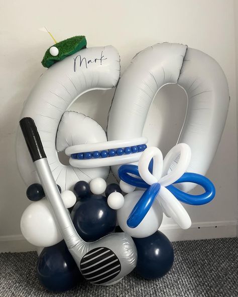 Golf Balloon Bouquets, Golf Theme Balloons, Golf Balloon Ideas, Golf Party Balloons, Golf Balloon Garland, Golf Balloon Decorations, Golf Balloon Arch, Dads 70th Birthday, Belly Rolls