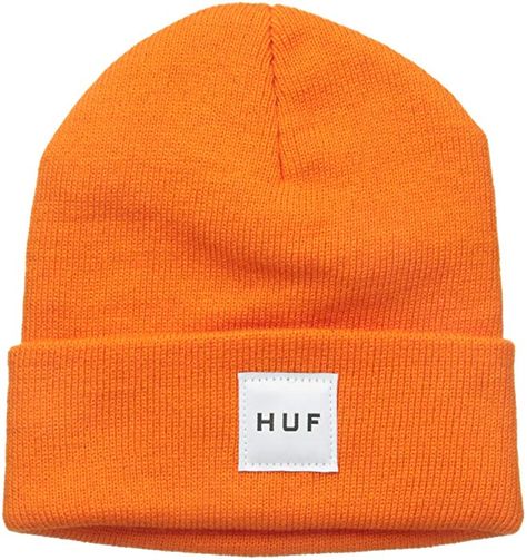 Amazon.com: HUF Men's Box Logo Beanie, Orange, One Size: Clothing Orange Clothes, Streetwear Hats, Orange Hat, Knee Compression Sleeve, Dope Hats, Orange Hats, Men's Beanies, Cute Beanies, Orange Outfit