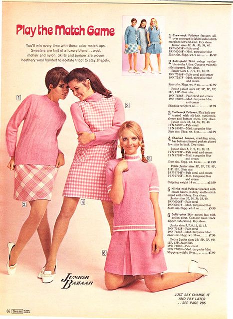 1968 Sears Wish Book 067 | Found on www.wishbookweb.com/ | Flickr 60s Fashion Trends, Teen Skirts, 1960s Dresses, 1960 Fashion, 60s 70s Fashion, 60s And 70s Fashion, Fashion 1960s, Fashion Teenage Girls, Three Women