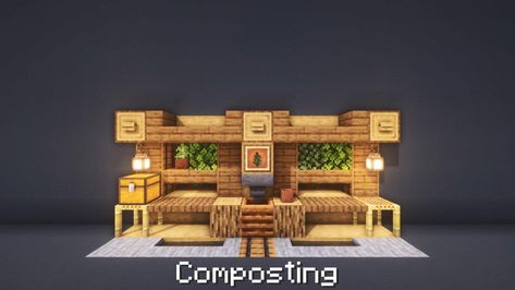 Minecraft Workstation, Workstation Design Ideas, Kitchen Minecraft, Minecraft Rooms, Medieval Mansion, Workstation Design, Minecraft Shops, Minecraft Houses Survival, Workstations Design