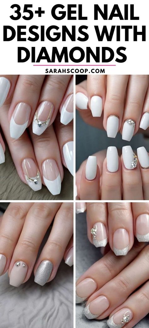 Add sparkle to your style with stunning diamond gel nail designs at 💅💎  #nailinspo #naildesigns #diamond Gel Nail Designs With Rhinestones, Diamond Nail Designs, Black Gel Nails, Diamond Nail Art, Glitter French Tips, Blue Gel Nails, Blue Gel, Pink Gel Nails, Studded Nails