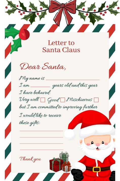 Letter To Santa Claus. Santa Letter Ideas, Santa Claus Letter, Letter Ideas, Letter To Santa, Santa Letter, Dear Santa, Coloring Pages For Kids, Just For Me, Coloring Page