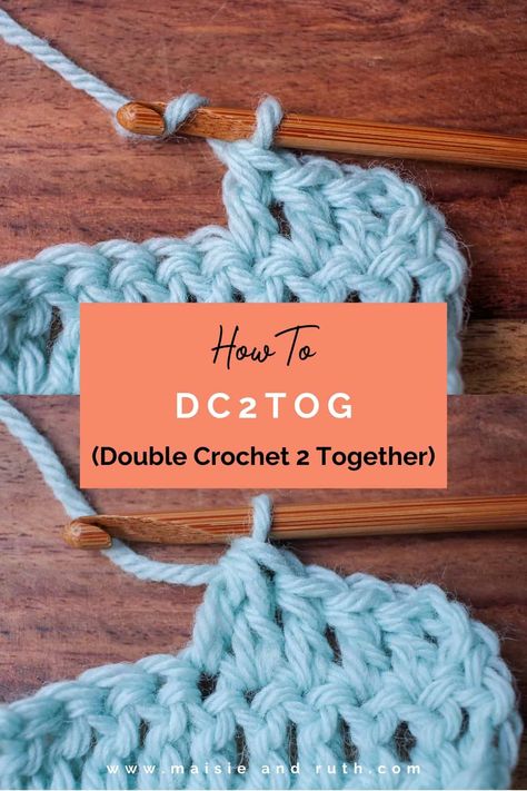 Follow along with my step-by-step crochet tutorial and learn how to Dc2tog (double crochet two together). If you're working on a project that requires some shaping then this is a really useful stitch to learn! #crochetforbeginnersstepbystepeasy #learnhowtocrochet Decrease In Crochet, Double Crochet Two Together, Left Handed Crochet, Different Crochet Stitches, Crochet Border Patterns, Double Crochet Decrease, Beginner Crochet Tutorial, Crochet Decrease, Crochet Stitches For Beginners