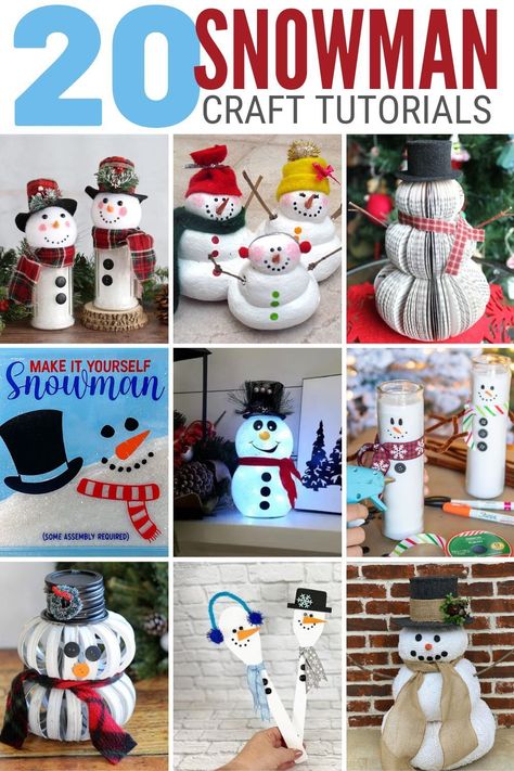 Embrace the winter season with 20 DIY Snowman Crafts perfect for adults. From charming home decor to creative projects, these snowman ideas add festive fun to any space. Ideal for crafters looking to bring a touch of whimsy to their winter decorations. Explore a variety of snowman crafts that are not only enjoyable to make but also enhance your home with a cozy, seasonal feel. Get inspired and start crafting your own unique snowmen today! Winter Arts And Crafts For Adults, Small Wooden Snowmen, Dollar Tree Snowman Diy, Snow Men Ideas, Snowman Faces Patterns, Frosty The Snowman Crafts, Snowman Crafts For Adults, Diy Snowman Crafts, Homemade Snowman