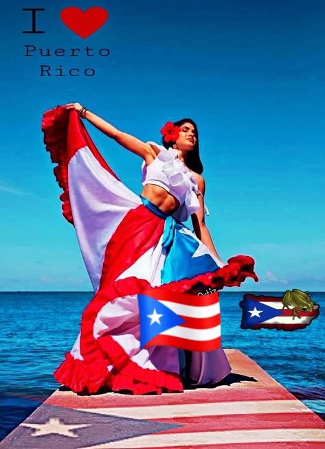 Puerto Rican Day Parade Outfit, Puerto Rican Culture Aesthetic, Quinceañera Outfits, Puerto Rico Party, Pageant Themes, Puerto Rico Dress, Puerto Rico Culture, Mexico Team, Pr Flag