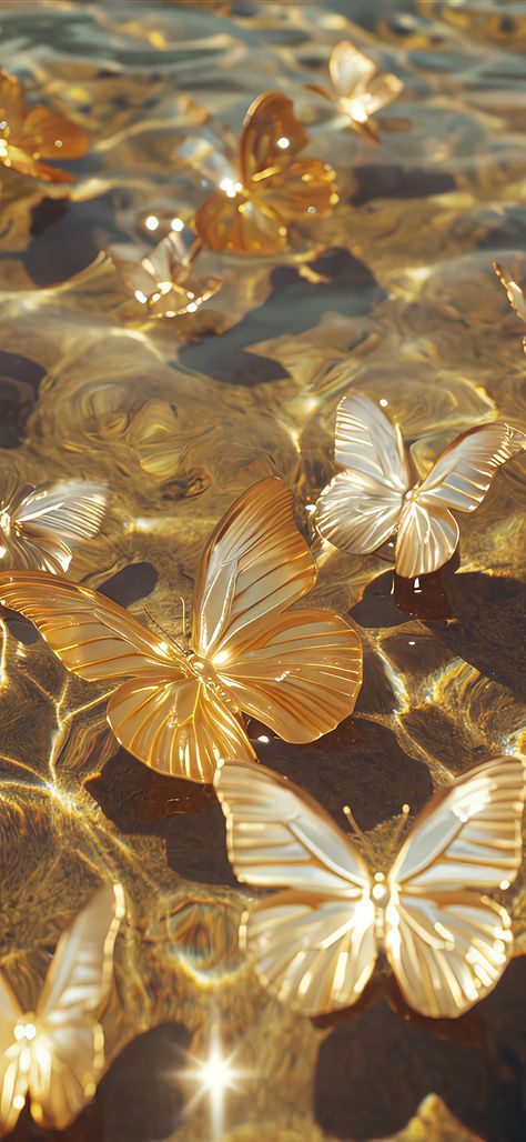 Glittery Flower Wallpaper, Aesthetic Gold Background, Champagne Gold Aesthetic, Gold Butterfly Background, Soft Gold Aesthetic Wallpaper, Butterfly Screensaver, Golden Wallpaper Iphone, Golden Wallpaper Texture, Gold Background Wallpapers