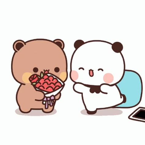 Tkthao219 Bubududu Sticker - Tkthao219 Bubududu - Discover & Share GIFs Ssjg Goku, Bear Gif, Chibi Cat, Cute Bear Drawings, Cute Funny Cartoons, Cute Panda Wallpaper, Cartoon Pictures, Cartoon Panda, Cute Cartoon Images