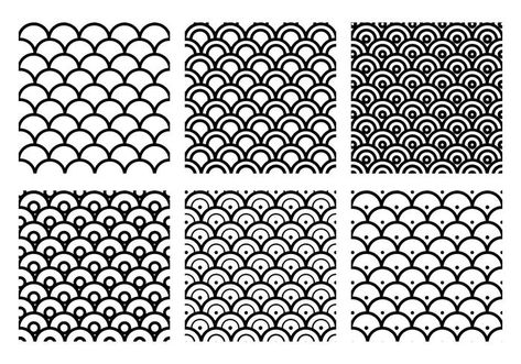 Fish Scale Pattern Vector Fish Scale Tattoo, Tile Artwork, Scale Tattoo, Scale Drawing, Fish Scale Pattern, Vector Art Design, Japanese Fish, Scale Pattern, Fish Drawings