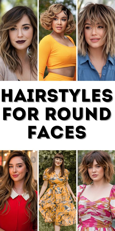 Wavy Hairstyles Round Face, Easy Hairstyles For Round Faces, Hair With Choppy Layers, Clean Bun, Best Hairstyles For Round Faces, Buns Hairstyles, Hairstyle For Chubby Face, Sleek Bun, Voluminous Hair