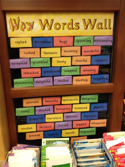 VCOP 'wow' words wall Word Wall For High School, Wow Words Display Classroom, Wow Words Display, Word Walls In The Classroom, Vocabulary Wall Ideas Classroom, Word Aware, Word Wall Ideas, Teambuilding Activities, Vocabulary Wall