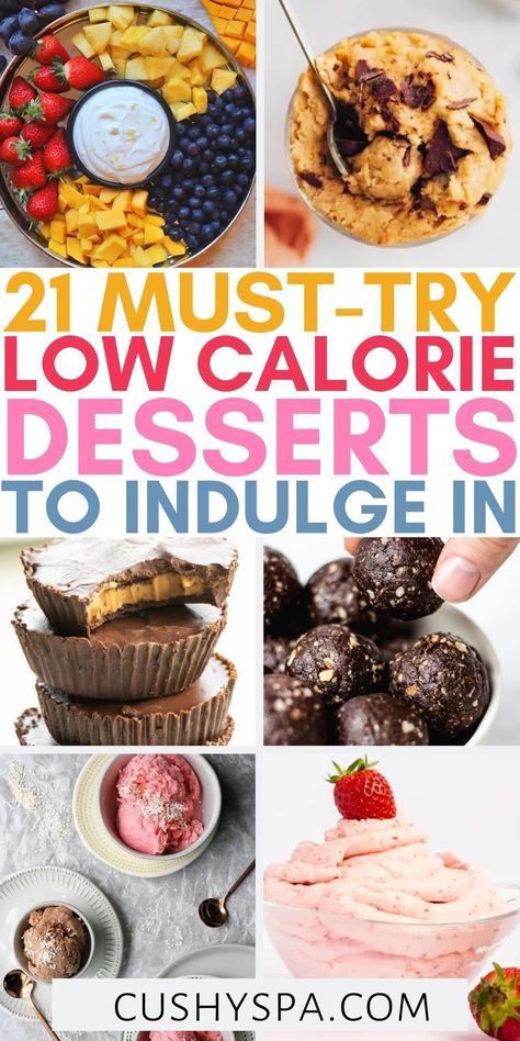 Enjoying more nutritious foods to satisfy your sweet tooth on your weight loss diet can be much easier when you make any of these sweet low calorie desserts. These wonderful healthy desserts for weight loss also make a great sweet healthy snack. Sweets On A Diet, 10 Calorie Dessert, Healthy Decadent Desserts, Easy Desserts Low Calorie, Low Cholesterol Dessert, Healthy Low Calorie Desserts Easy, Low Calorie Store Bought Snacks, Low Calorie Low Sugar Desserts, Zero Calorie Desserts