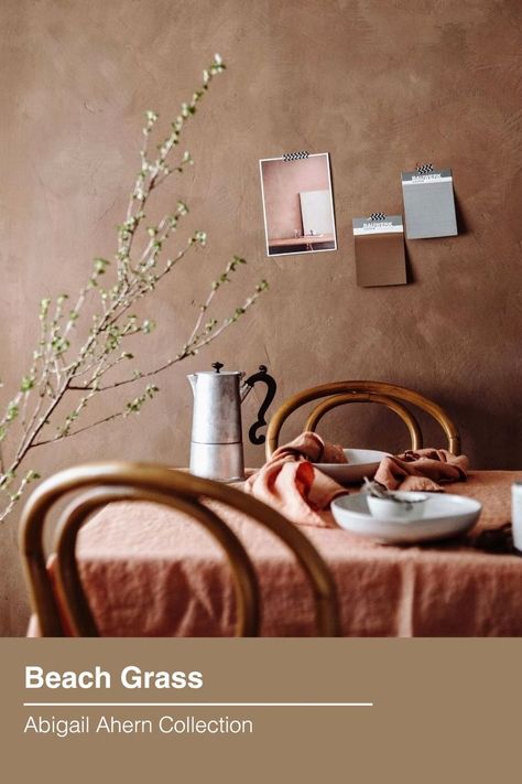 Warm brown limewash paint by Bauwerk Colour Abigail Ahern Collection Brown Limewash, Lime Wash, Limewash Paint, Beach Grass, Moody Interiors, Lime Paint, Colour Collection, Abigail Ahern, Earth Pigments