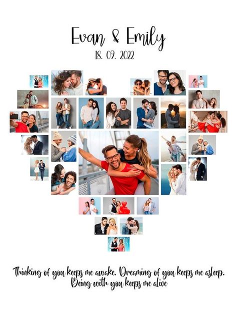 Heart Shaped Collage, Love Photo Collage, Anniversary Collage, Gift For Boyfriend Anniversary, 12 Photo Collage, Collage Gifts, Wedding Photography Album Design, Collage Photo Frame Design, Wedding Photo Collage