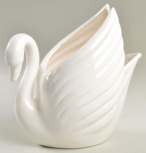 Total Color Spectrum White 6" Swan Vase by Fitz & Floyd | Replacements, Ltd. Swan Mug, Swan Vase, Floral Ceramics, Swan Decor, Air Dry Clay Projects, Color Spectrum, Solid Background, Fitz And Floyd, Swan Lake