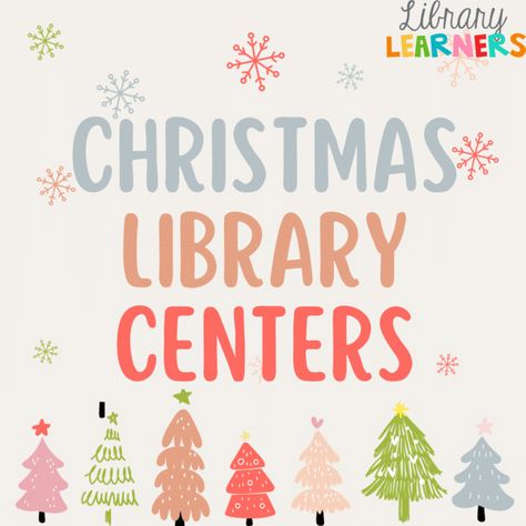 Learn more about Christmas library centers in this blog post from Library Learners. Make your elementary school library a festive, magical place! Kindergarten Library Lessons, School Library Activities, Christmas Lesson Plan, Christmas Library, Kindergarten Library, Library Centers, December Kindergarten, Library Lesson Plans, Kindergarten Christmas