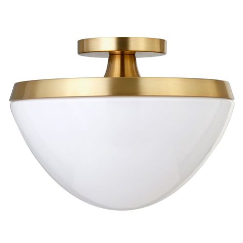 Brass Semi Flush Mount Light, Semi-flush Mount Lights, Flush Mount Lights, Cfl Bulbs, Semi Flush Ceiling Lights, Semi Flush Mount Lighting, Led Floor Lamp, White Milk Glass, Semi Flush Mount