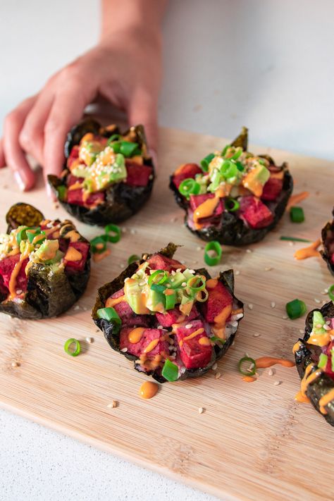 Spice up your sushi game with these irresistible Spicy Tofu Sushi Muffins! These savory muffins are packed with flavorful tofu, making them a unique and delicious snack option. Sushi Muffins, Salmon Tofu, Rice Muffins, Tofu Sushi, Salmon Marinade, Savory Baking, Teriyaki Tofu, Beverage Ideas, Spicy Rice