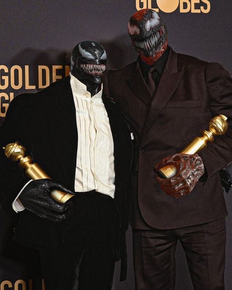 Venom and Carnage pose with their #GoldenGlobes for their roles in #VenomLetThereBeCarnage #awards #cinema #venom #carnage #venommovie… | Instagram Venom And Carnage, Venom Carnage, Venom, On Instagram, Instagram