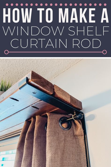 Diy Window Shelf, Koti Diy, Diy Curtain Rods, Window Shelf, Window Shelves, Window Curtain Rods, Diy Window, Old Door, Diy Curtains