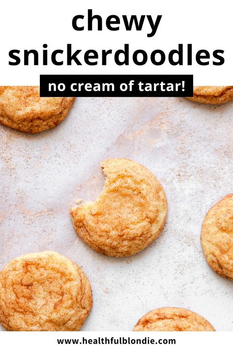 These easy snickerdoodles made without cream of tartar are super soft, buttery, and chewy. This is truly the best snickerdoodle cookie recipe ever! Snickerdoodle Cookies Soft, Easy Snickerdoodles, Snickerdoodle Cookie Recipe, Soft Snickerdoodle Cookies, Blondie Recipes, Healthy Sugar Cookies, Best Snickerdoodle Cookies, Snickerdoodles Recipe, Blueberry Crumble Bars