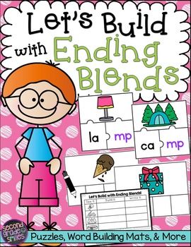 This ending blends resource includes 4 fun activities to help your students practice spelling and building words with ending blends lt, lk, ld, lf, and ft. These fun phonics activities work well as word work or center activities for first grade and second grade students. $ Ending Blends Activities, Dibels First Grade, Ending Blends, Fun Phonics Activities, Activities For First Grade, Cvcc Words, Blends Activities, Abc Phonics, Phonics Centers