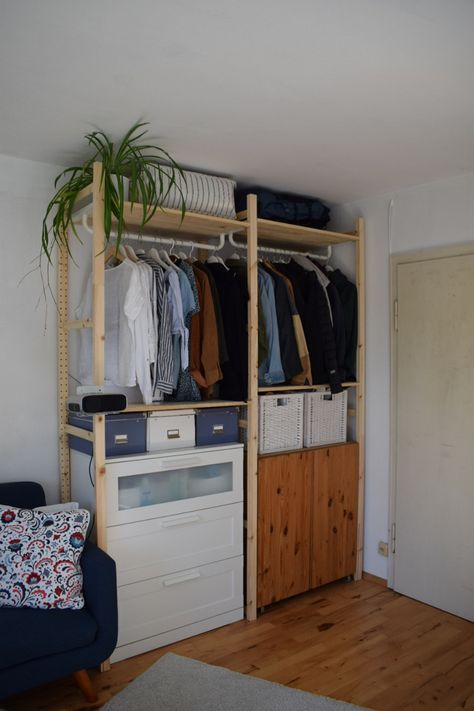 Ivar Clothes Storage, Ivar Ikea Wardrobe, Ivar Ikea Bedroom, Small Room Clothing Storage, Ikea Ivar Wardrobe, Ikea Ivar Closet, Ivar Closet, Ivar Wardrobe, Ivar Bedroom