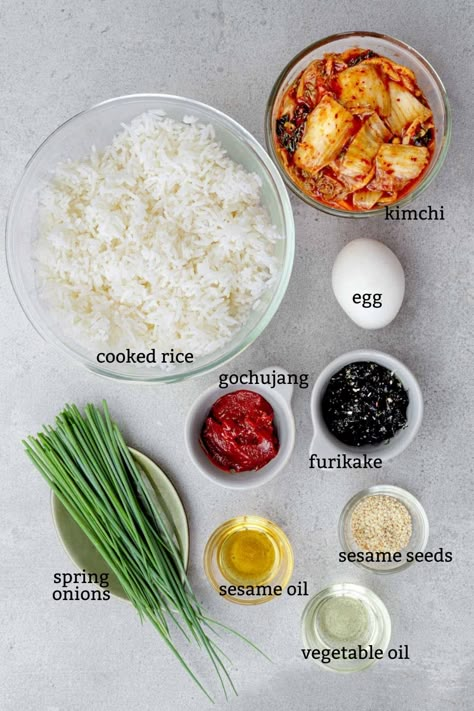 Rice Kimchi Bowl, Kimchi Rice Recipe, Vegan Kimchi Fried Rice, Kimchi Rice Bowl, Rice Bowls Vegetarian, Asian Rice Bowls, Kimchee Fried Rice, Kimchi Food, Kimchi Fried Rice Recipe