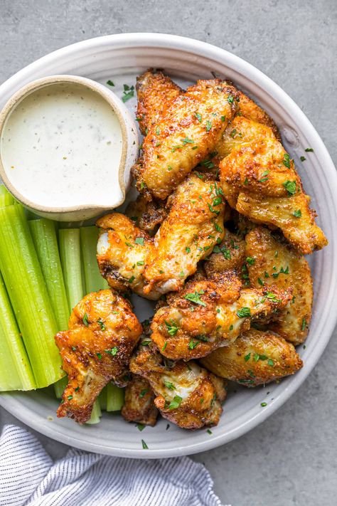 Craving crispy, juicy chicken wings without the grease? My crispy Air Fryer Chicken Wings are a total game-changer! They’re ready in a flash, perfectly golden, and bursting with flavor—no mess, no fuss! #airfryer #chickenwings #chicken #kidfriendly #glutenfree #dinner #healthyrecipes Crispy Air Fryer Chicken Wings, All The Healthy Things, Crispy Air Fryer Chicken, Parmesan Wings, Garlic Parmesan Wings, Parmesan Chicken Wings, Garlic Parmesan Chicken Wings, Vegan Paleo Recipes, Air Fryer Chicken Wings