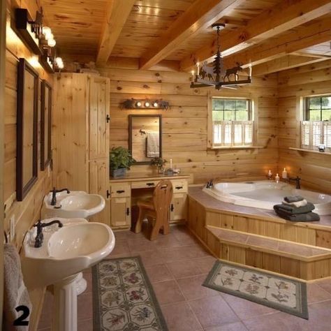 Log Home Bathroom Ideas, Log Cabin Homes Interior, Log Home Bathrooms, Log Home Bathroom, Cabin Homes Interior, Summer Cabin, Cabin Bathrooms, Interior Bathroom, Homes Interior