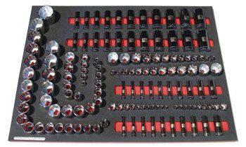 Tool control of Craftsman inch sockets using a foam tool organizer. Toolbox Socket Organizer, Foam Tool Organizer, Toolbox Organization, Garage Bar Ideas, Box Organization, Socket Organizer, Garage Tool Organization, Tools Organization, Craftsman Tools