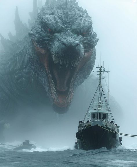 Scary Sea Creatures, Scary Ocean, All Godzilla Monsters, Dragon Artwork Fantasy, Beast Creature, Kaiju Monsters, Fantasy Beasts, Cosmic Horror, Fantasy Monster