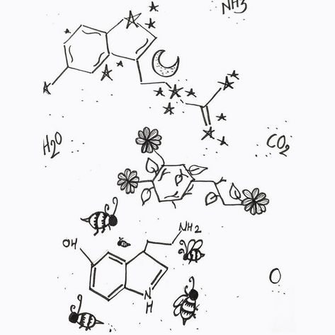 Biology Easy Drawings, Biology Related Drawings, Science Art Aesthetic, Biology Inspired Tattoos, Science Drawing Ideas Easy, Biology Line Art, Cute Chemistry Doodles, Science Doodles Biology, Biology Drawing Ideas Easy