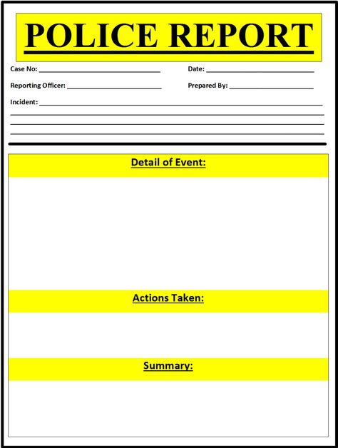 Free Police Report Template – Free Report Templates Police Report Template, Powerpoint Poster Template, Resume Objective Statement, Daily Report, Writing Template, Incident Report, Awards Certificates Template, Annual Report Design, Police Report