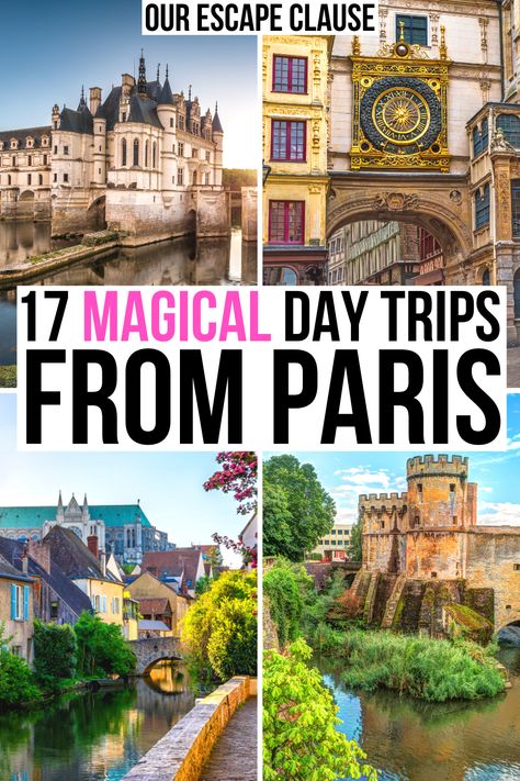 Beautiful small towns, stunning chateaus, and interesting cities: here are the best day trips from Paris! fun day trips from paris france | best day tours from paris | best paris day trips | paris day trip ideas | chateaus near paris | best places to visit near paris | paris vacation ideas | paris travel guide | best chateaus in loire valley | paris day tours | where to go near paris | best things to do in paris | how to visit versailles from paris | giverny from paris | loire valley from paris Day Trip To Paris, 2 Weeks In Paris, Things To Do In Versailles France, Paris France Travel Guide, Paris Day Trips, Paris In March, Paris In June, Best Day Trips From Paris, Day Trips From Paris