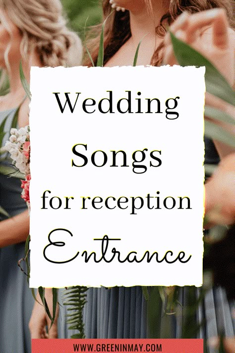 Ultimate List of Wedding Songs – Wedding Music List for Every Part of Ceremony and Reception - Green In May Ceremony Songs Wedding, Wedding Party Entrance Songs, Wedding Party Entrance, Fae Dragon, Reception Entrance Songs, Wedding Music List, Wedding Entrance Songs, Wedding Music Playlist, Wedding Agenda